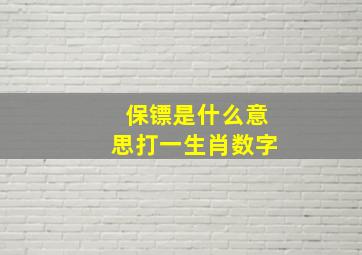 保镖是什么意思打一生肖数字