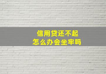 信用贷还不起怎么办会坐牢吗