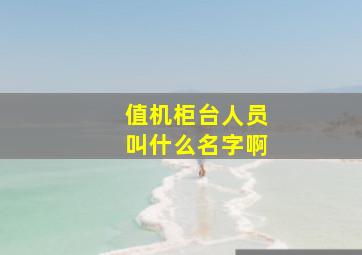 值机柜台人员叫什么名字啊