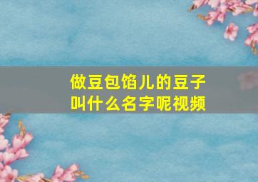 做豆包馅儿的豆子叫什么名字呢视频