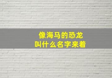 像海马的恐龙叫什么名字来着