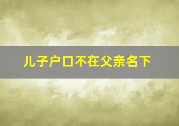 儿子户口不在父亲名下