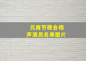 元宵节晚会相声演员名单图片