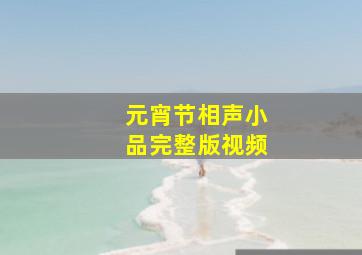 元宵节相声小品完整版视频