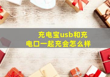 充电宝usb和充电口一起充会怎么样