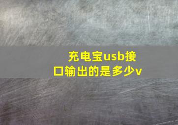 充电宝usb接口输出的是多少v