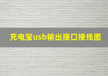 充电宝usb输出接口接线图