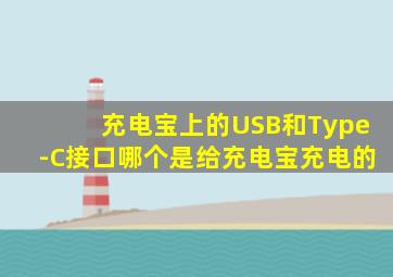 充电宝上的USB和Type-C接口哪个是给充电宝充电的