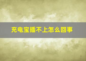 充电宝插不上怎么回事