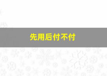 先用后付不付