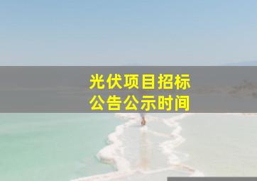 光伏项目招标公告公示时间