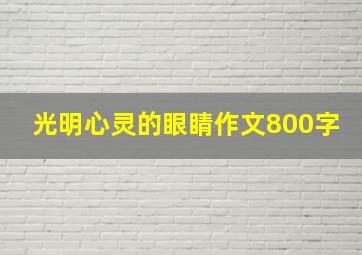 光明心灵的眼睛作文800字