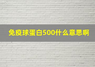 免疫球蛋白500什么意思啊