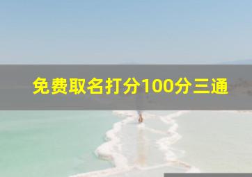 免费取名打分100分三通