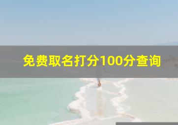 免费取名打分100分查询