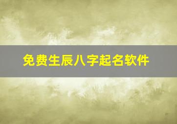 免费生辰八字起名软件