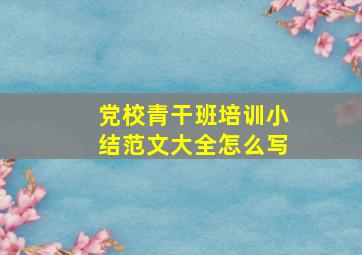 党校青干班培训小结范文大全怎么写