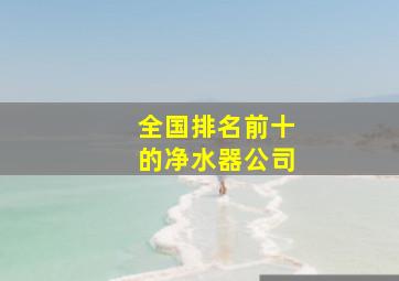 全国排名前十的净水器公司