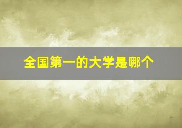 全国第一的大学是哪个