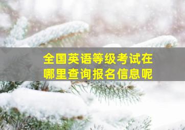 全国英语等级考试在哪里查询报名信息呢