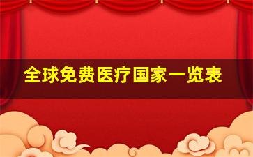 全球免费医疗国家一览表