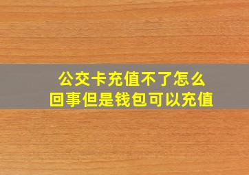 公交卡充值不了怎么回事但是钱包可以充值