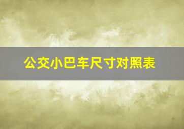 公交小巴车尺寸对照表