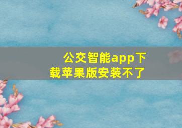 公交智能app下载苹果版安装不了