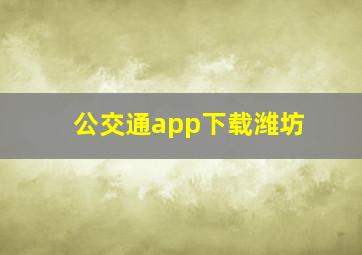 公交通app下载潍坊