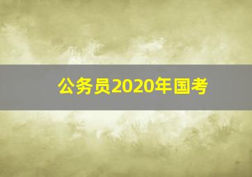 公务员2020年国考