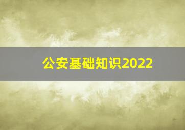 公安基础知识2022