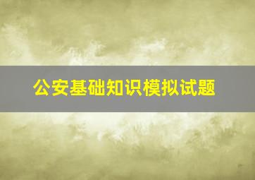 公安基础知识模拟试题