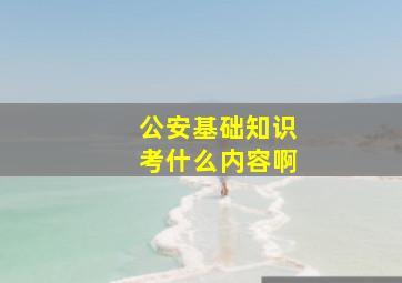 公安基础知识考什么内容啊