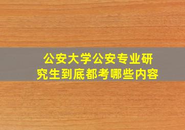 公安大学公安专业研究生到底都考哪些内容