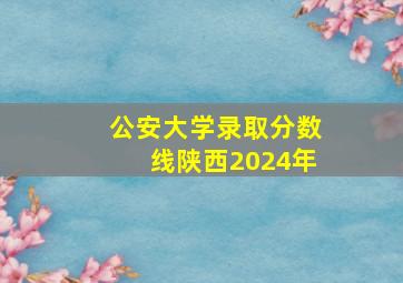 公安大学录取分数线陕西2024年