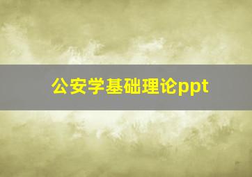 公安学基础理论ppt