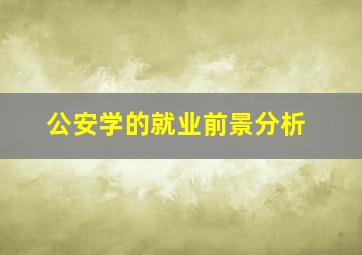 公安学的就业前景分析