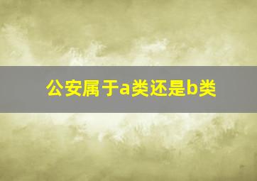 公安属于a类还是b类