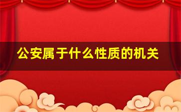 公安属于什么性质的机关