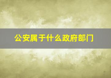 公安属于什么政府部门