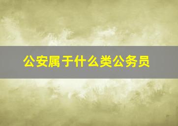 公安属于什么类公务员