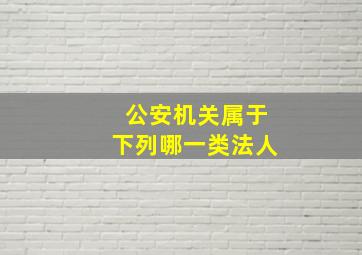 公安机关属于下列哪一类法人