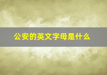 公安的英文字母是什么