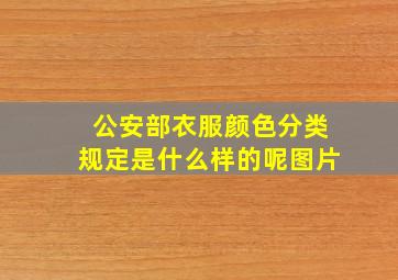 公安部衣服颜色分类规定是什么样的呢图片