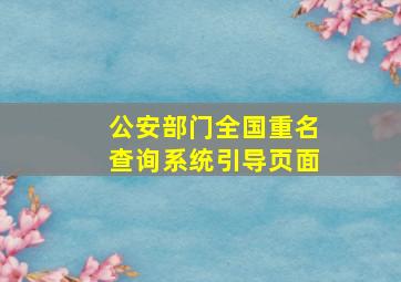 公安部门全国重名查询系统引导页面