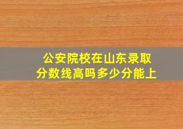 公安院校在山东录取分数线高吗多少分能上