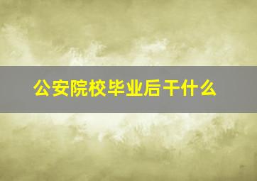 公安院校毕业后干什么