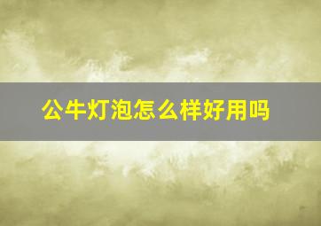 公牛灯泡怎么样好用吗