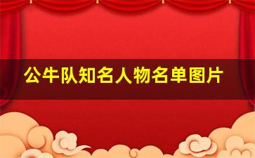 公牛队知名人物名单图片