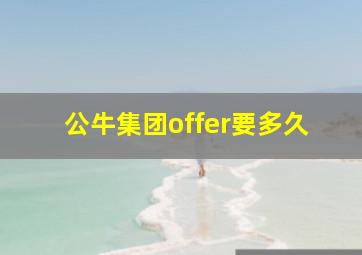 公牛集团offer要多久